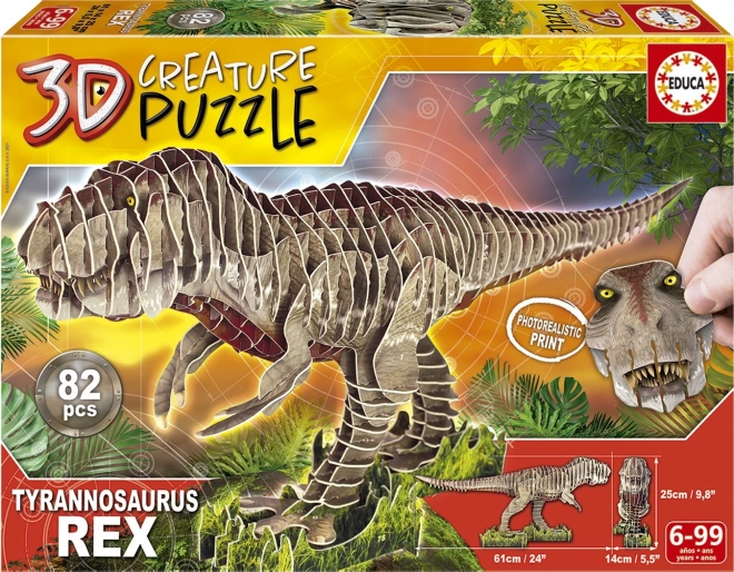 3D-puslespil T‑Rex 82 brikker EDUCA