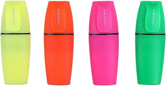 Sæt med mini-overstregningstuscher Concorde Neon, 4 stk.