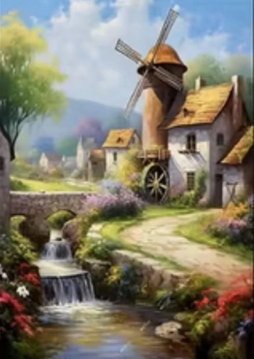 Norimpex diamantmaling Mølle 30 × 40 cm