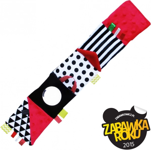 Rød sansestofbog til babyer