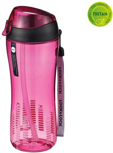 Sportsflaske med sugerør Tritan 550 ml pink
