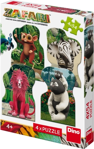 Puzzle Zafari: Zoomba og venner 4x54