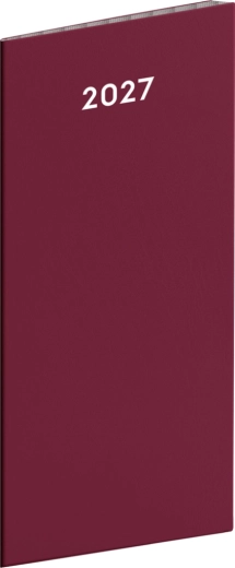 Notique lommeplanner vinrød 2027 månedlig 8 × 18 cm