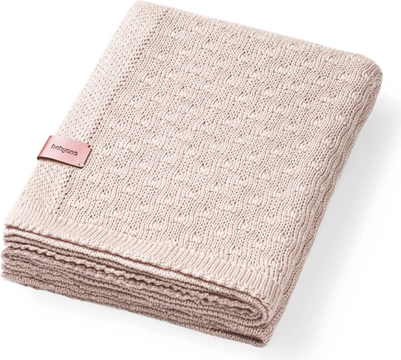 BabyOno strikket bambustæppe light beige