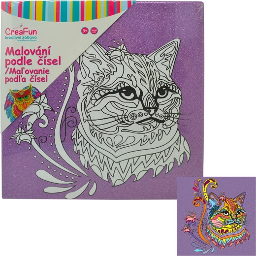Maling på lærred – kat 30 × 30 cm