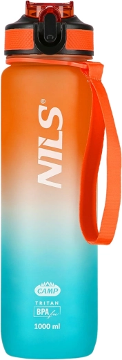 Tritan drikkeflaske 1000 ml orange-blå NILS Camp