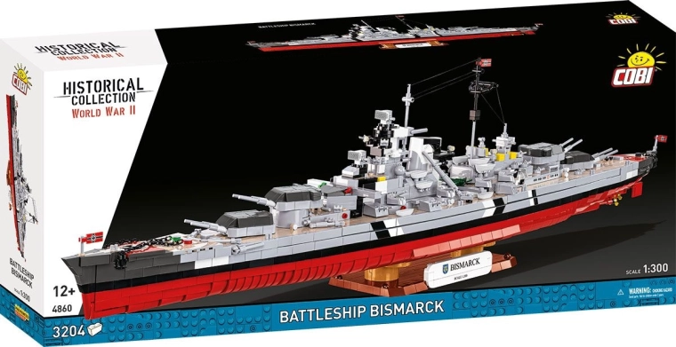 Cobi II WW slagskib Bismarck byggesæt 1:300 (3204 dele)