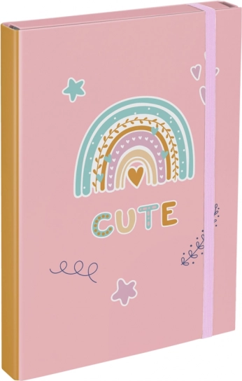 BAAGL mapper til skolehæfter A4 regnbue pink