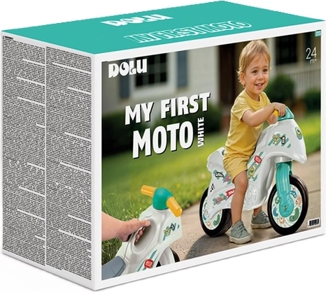 DOLU børneløbecykel motorcykel hvid-grøn