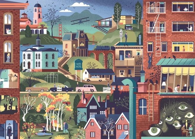 Puzzle Movie Masters: Alfred Hitchcocks film 1000 brikker