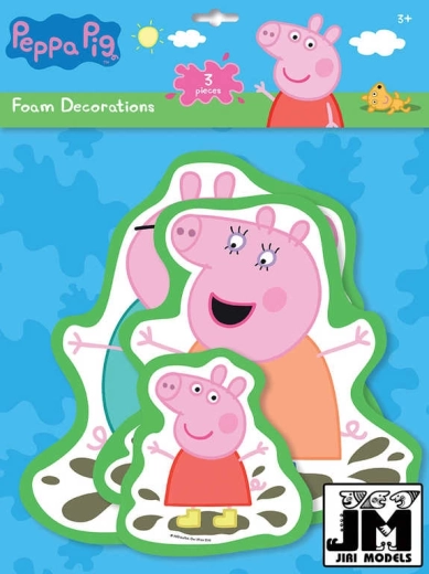 Jiri Models skumklistermærker til væg Peppa Pig - 1 pakke