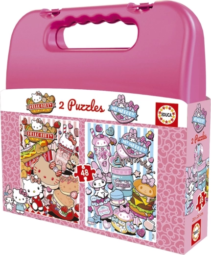 EDUCA Puslespil i kuffert Hello Kitty og venner 2 × 48 brikker