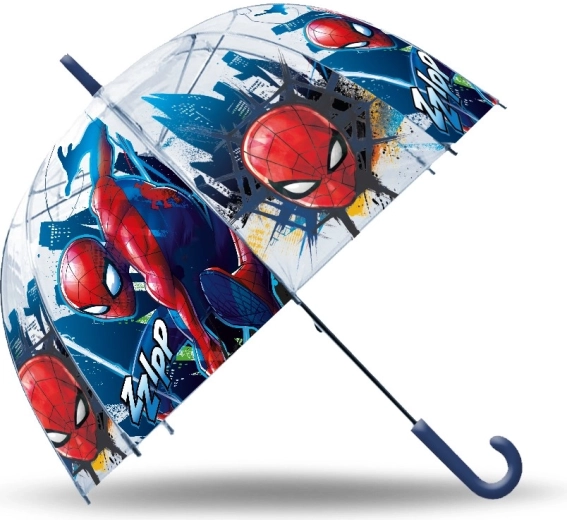 Gennemsigtig manuel børneparaply Spiderman