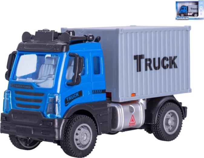 Lastbil med aftagelig container 12 cm med pull-back