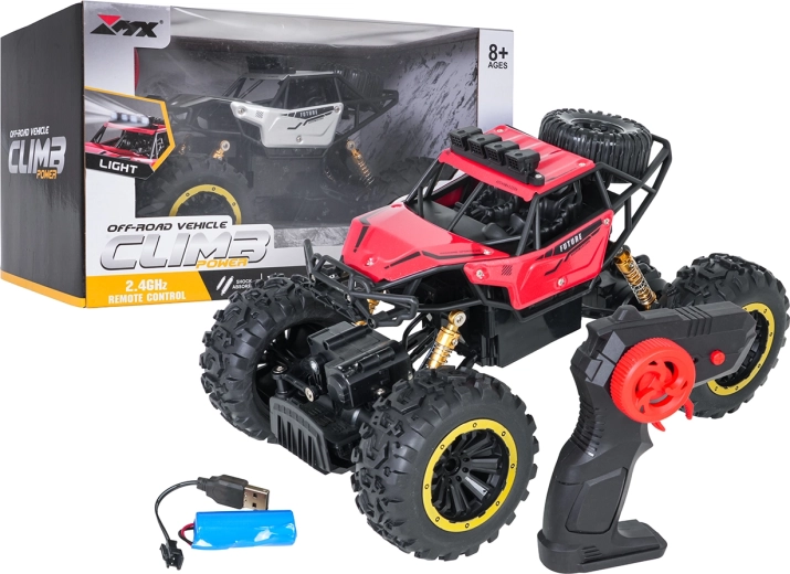Climb Power RC crawler 4x4 1:18 rød