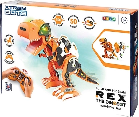 Xtrem Bots robotdinosaur Rex med fjernbetjening (STEM-byggesæt)
