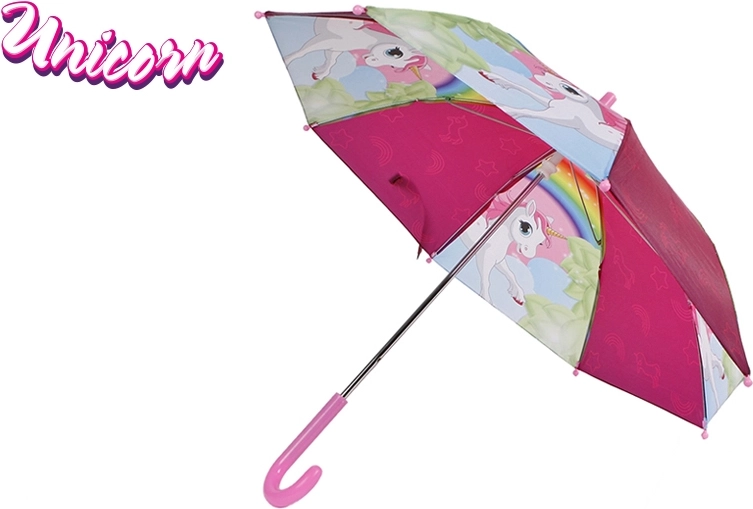 Børneparaply med enhjørning 68 × 60 cm – lyserød