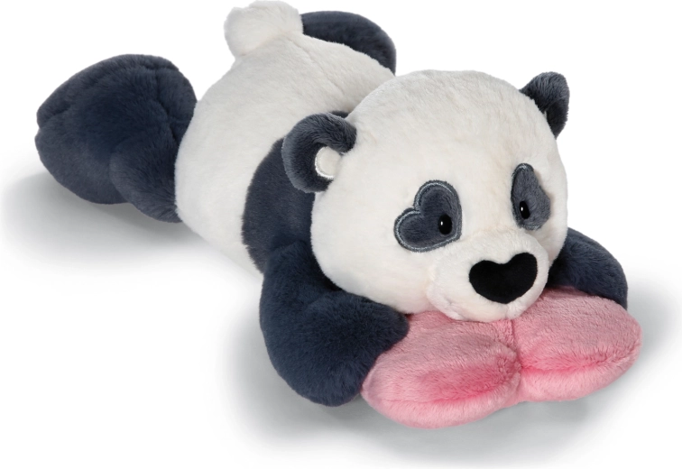 Nici plysbamse panda Love med hjerte, liggende 20 cm
