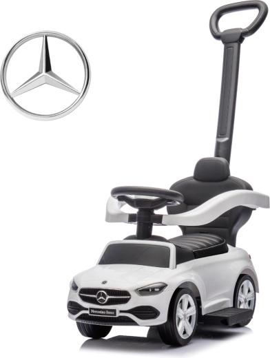 Milly Mally gåbil med skubbehåndtag Mercedes C-Class deluxe hvid