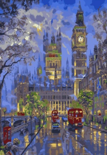 Norimpex diamantmaling London om natten 30 × 40 cm