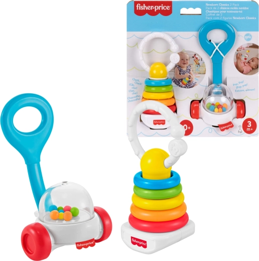 Fisher-Price klassiske sanselegetøj til babyer – 2 stk.