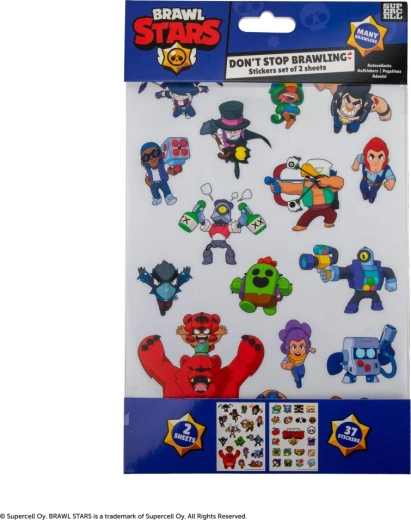 Klistermærker Brawl Stars – sæt med 37 motiver, 2 ark