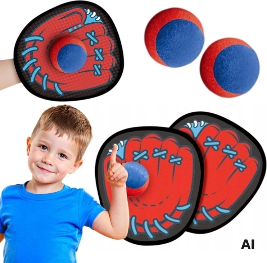 Woopie kaste- og gribespil med velcro-ketchere og bolde (5 dele)