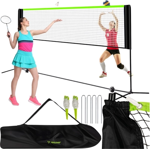 Bærbart sportsnet 3-i-1 til volleyball, badminton og tennis TRIZAND