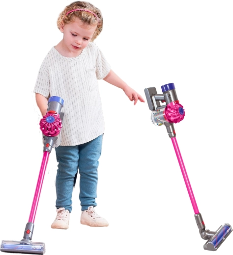 Outlet Casdon trådløs Dyson-stangstøvsuger til børn med lyd, pink - 1 stk.