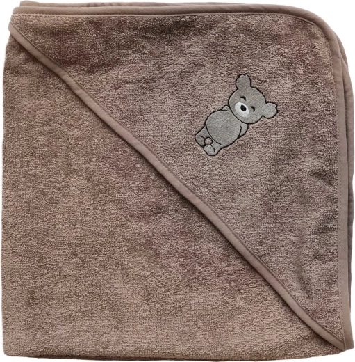 Petú Petú babyhåndklæde med hætte Teddy