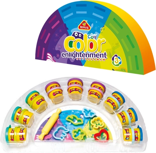 Stor modellervokssæt – 18 dele i kolde farver