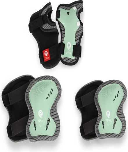 QPLAY børnebeskyttere jade green, størrelse S (3–5 år)