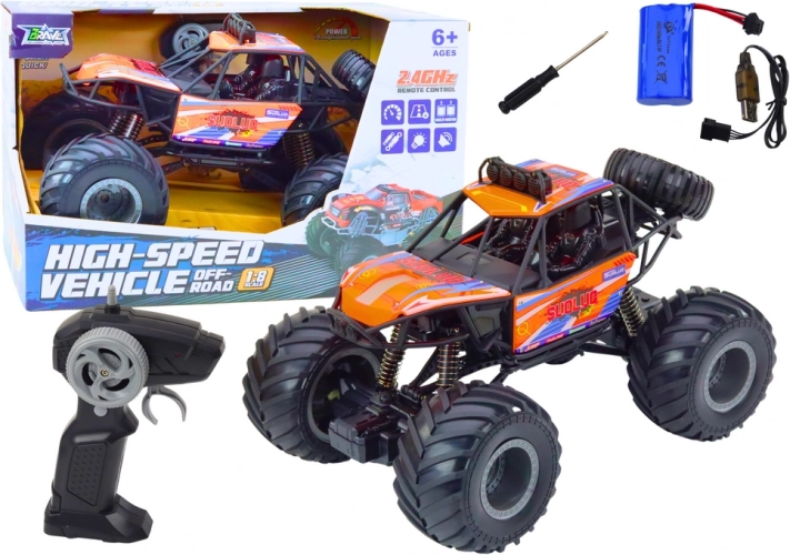 Bil til børn Orange Off-road RC med støddæmpere