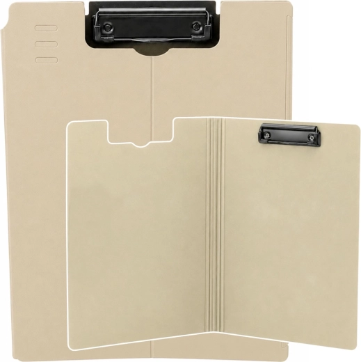 Lukkelig plastik skriveplade med metalclips A4 beige - 1 stk.