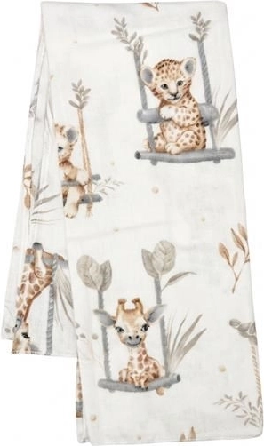 Flannelble med print New Baby Zoo beige