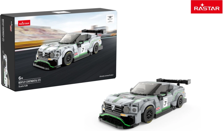 Rastar byggesæt bil Bentley Continental GT3 grå 1:29