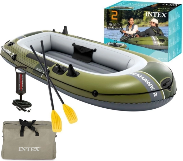 oppustelig båd Seahawk 2 til 2 personer med pumpe og 2 årer Intex
