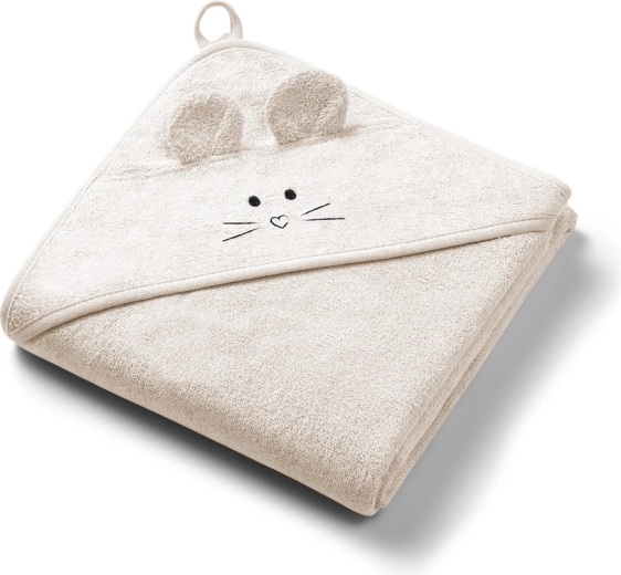 Babyono bambushåndklæde med hætte super soft light beige 100 × 100 cm