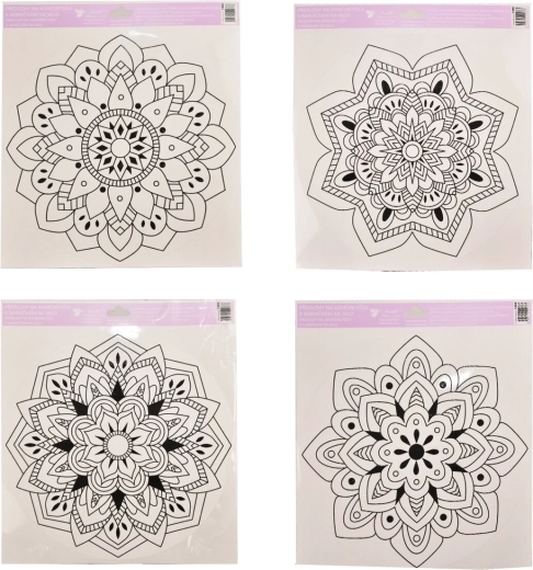 Vinduesfolie til farvelægning mandala 30 × 34 cm (4 varianter)