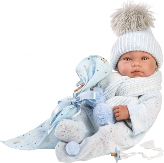 Llorens New Born drengebaby – realistisk dukke 43 cm, krop i fuld vinyl