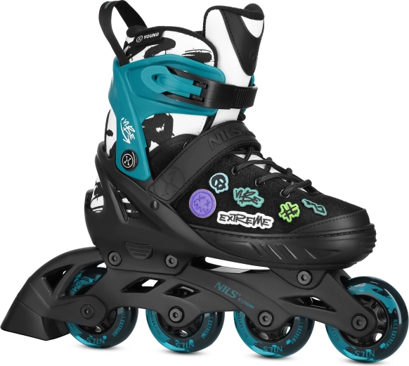 Inline-skøjter NILS Extreme Vibe turkise – XS (29-32)