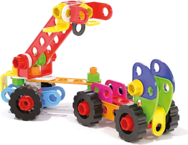 Quercetti byggesæt tecno jumbo toolbox – transportabel kuffert med 84 dele