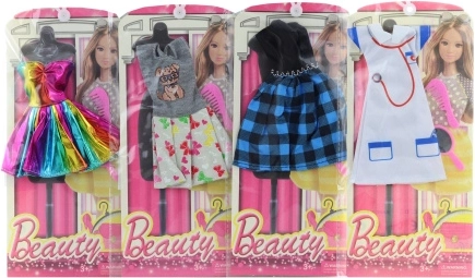 Tøj med tilbehør til Barbie-type dukke - 1 stk.