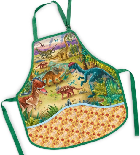 Børneforklæde til billedkunst dinosaurer 50 × 55 cm - 1 stk.