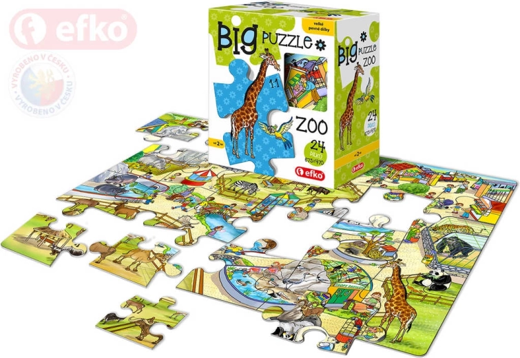 EFKO Baby Puzzle BIG i zoo – store brikker 24 brikker - 1 stk.