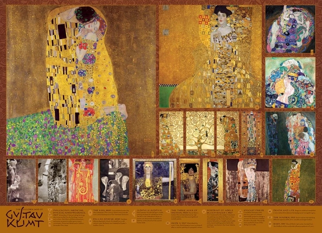 Puslespil Den Gyldne Æra af GUSTAV KLIMT 1000 brikker