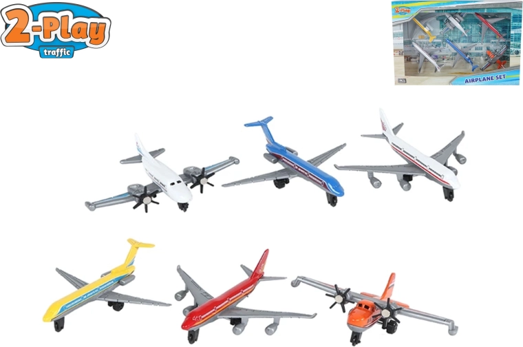 Sæt med modeller af passagerfly 2‑Play Traffic – 6 stk.