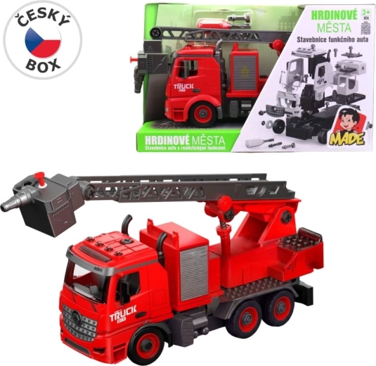 Brandbil til samling med lys og lyd 30 cm