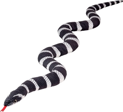 Slange i zigzag-mønster, sort-hvid, 100 cm