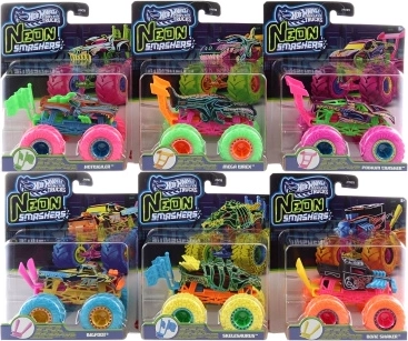 Hot Wheels Monster Trucks neon smashers - 1 stk.